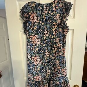 Tommy Hilfiger Navy Floral dress with Pink and Blue Blooms